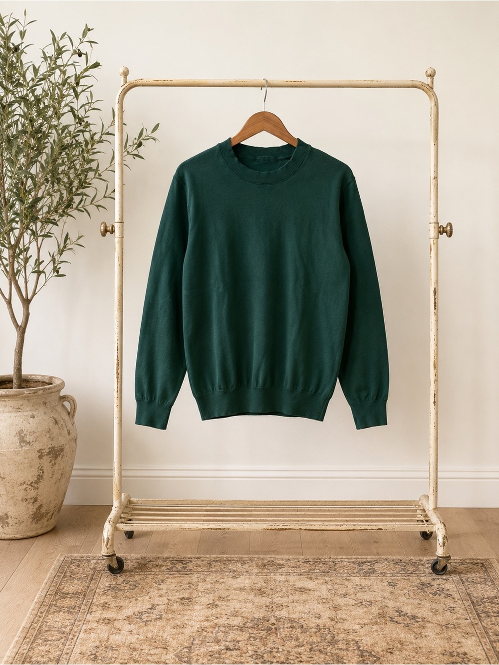 Men's Crewneck Sweater - Dark Green